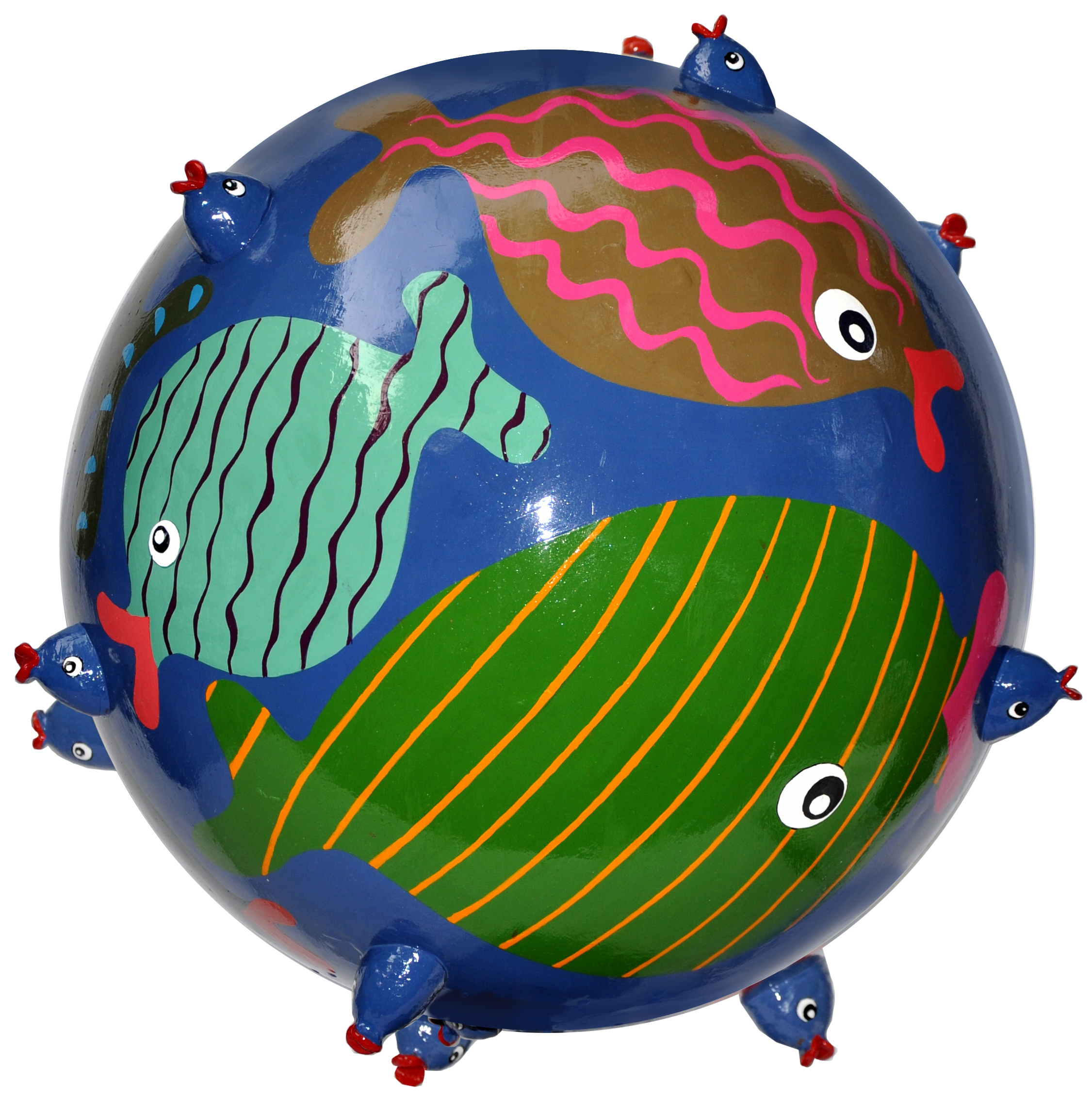 Gartenkunst Skuptur der Wasserplanet mit Meeresbewohner by Florence Romberg